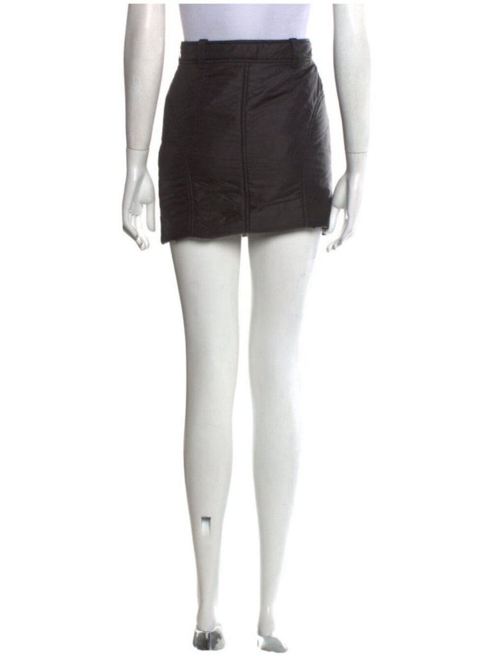 Khaite Authentic The Mitsi Solid Black Padded Nylon Mini Skirt 0 Xxs Xs $680 - Picture 6 of 13